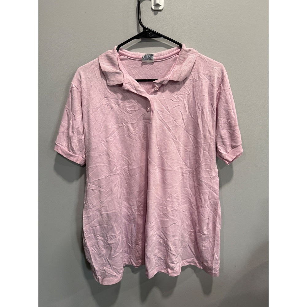 Vintage Chesterfield Womens Polo Shirt Medium Pink Cotton Short Single stitch
